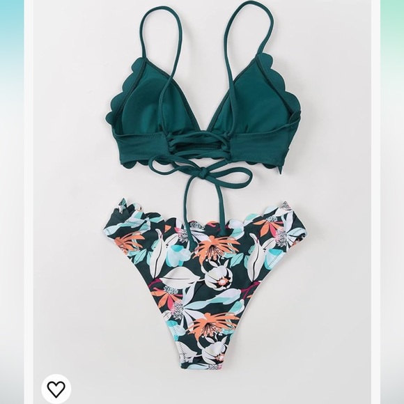 Green flower bikini - Picture 4 of 7